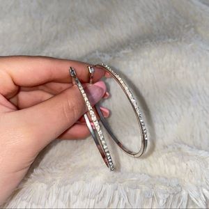 Rhinestone hoop earrings